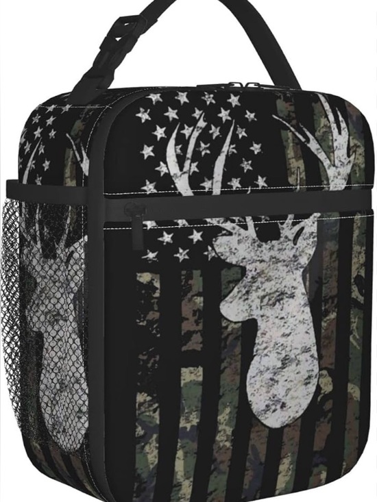 Other - NIP Buck Deer Camo Flag Lunchbag